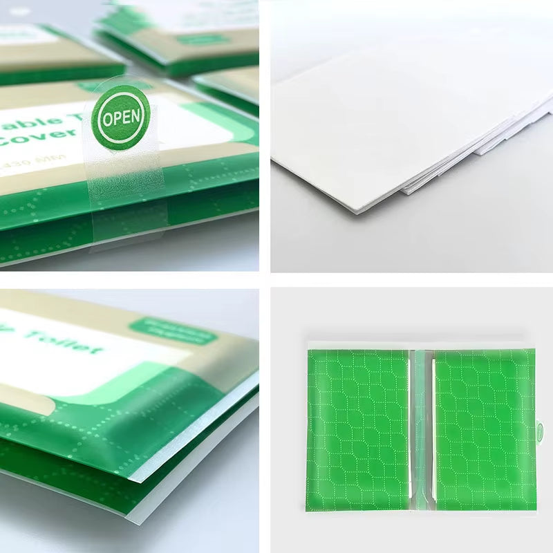 50Pcs Disposable Toilet Seat Cover Non-Woven Fabric Toilet Mat Seat Waterproof Soluble Water Todder Toilet Training Seat Covers