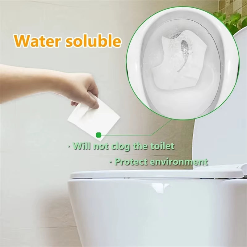 50Pcs Disposable Toilet Seat Cover Non-Woven Fabric Toilet Mat Seat Waterproof Soluble Water Todder Toilet Training Seat Covers